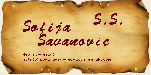 Sofija Savanović vizit kartica